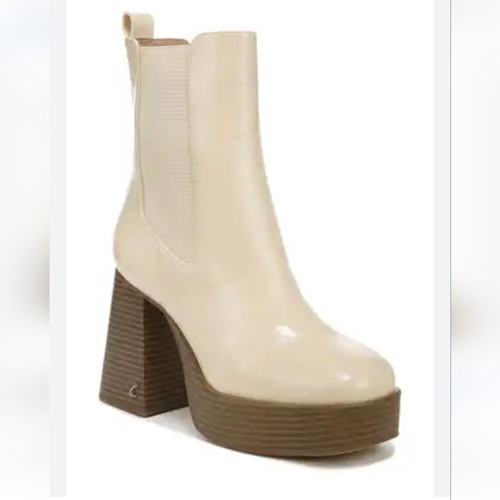 New Circus NY Sam Edelman Layla Bootie cream platform chunky sole ankle boots 9